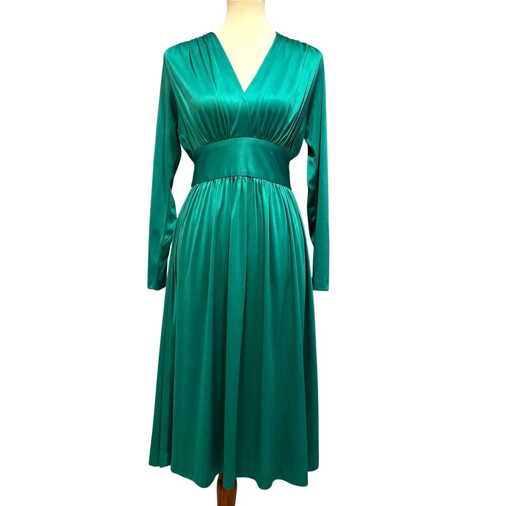 VTG Cocktail Dress 80s 90s Romantic Studio 54 Maximalist Party Glam Metallic S